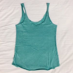 Raw hem teal tank top